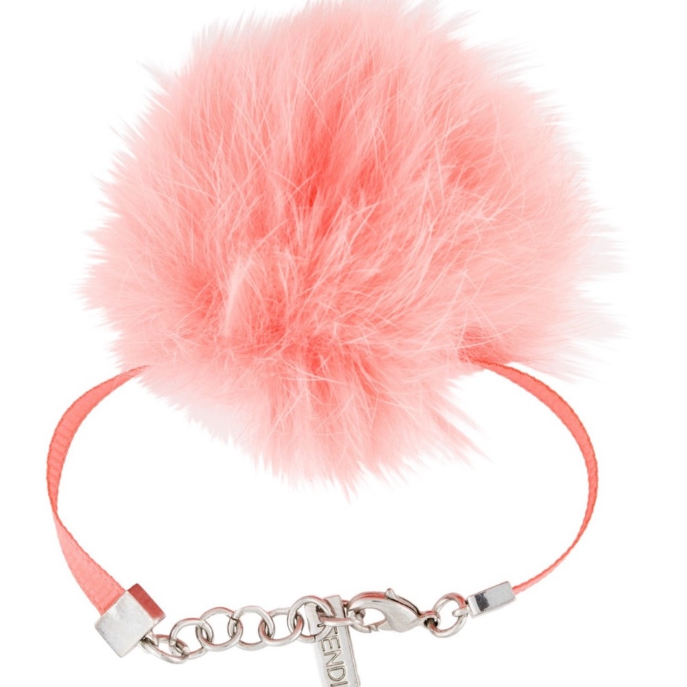 Fendi Pink Fluffy Pom-Pom Bracelet